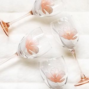 Vintage French wine goblets